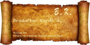 Brodafker Karád névjegykártya